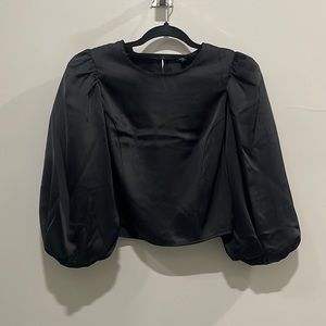Express Puff Sleeve Satin Blouse